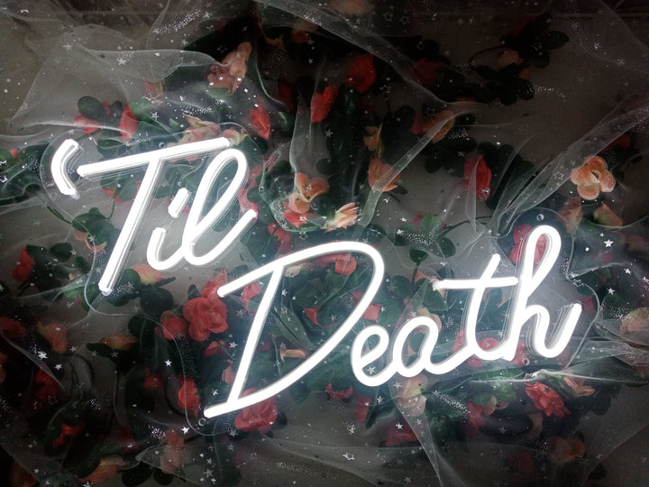 "Til Death" Neonschrift (Lagerbestand: 3 Einheiten)