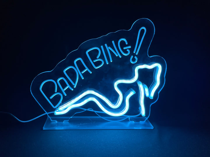 "Bada Bing Bar" Schreibtisch LED Neonschrift