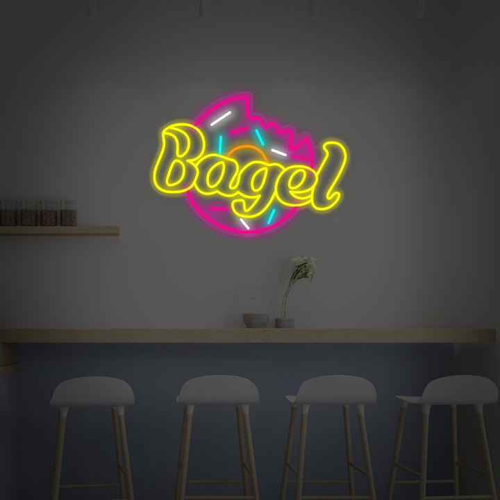 "Bagel Für Bäckerei Und Konditorei" Neonschrift