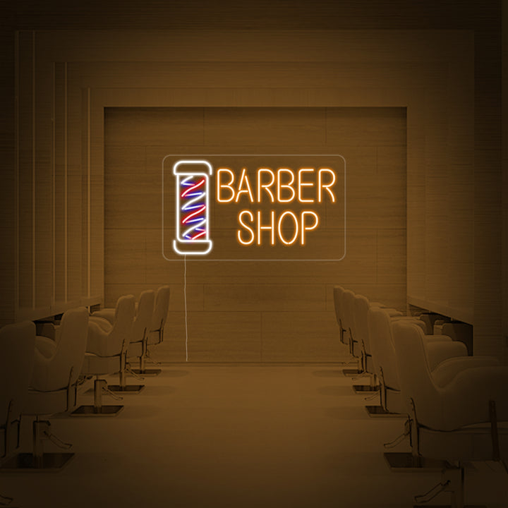 "Barber Shop" Neonschrift, Barbershop Leuchtreklame, Barbershop Leuchtschild