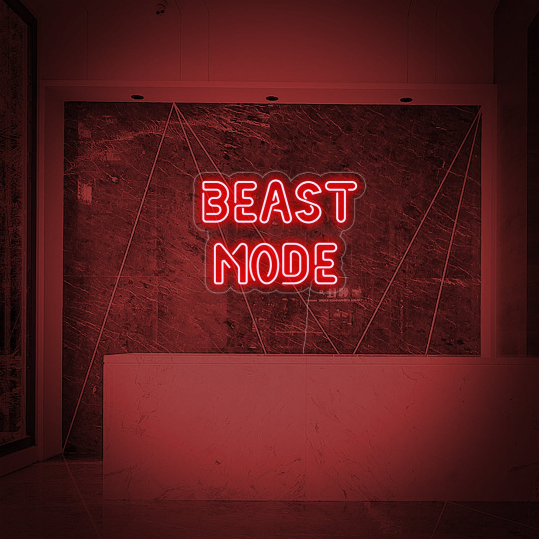 "Beast Mode" Neonschrift