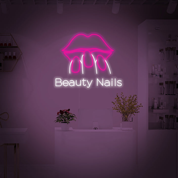 "Beauty Nails" Neonschrift