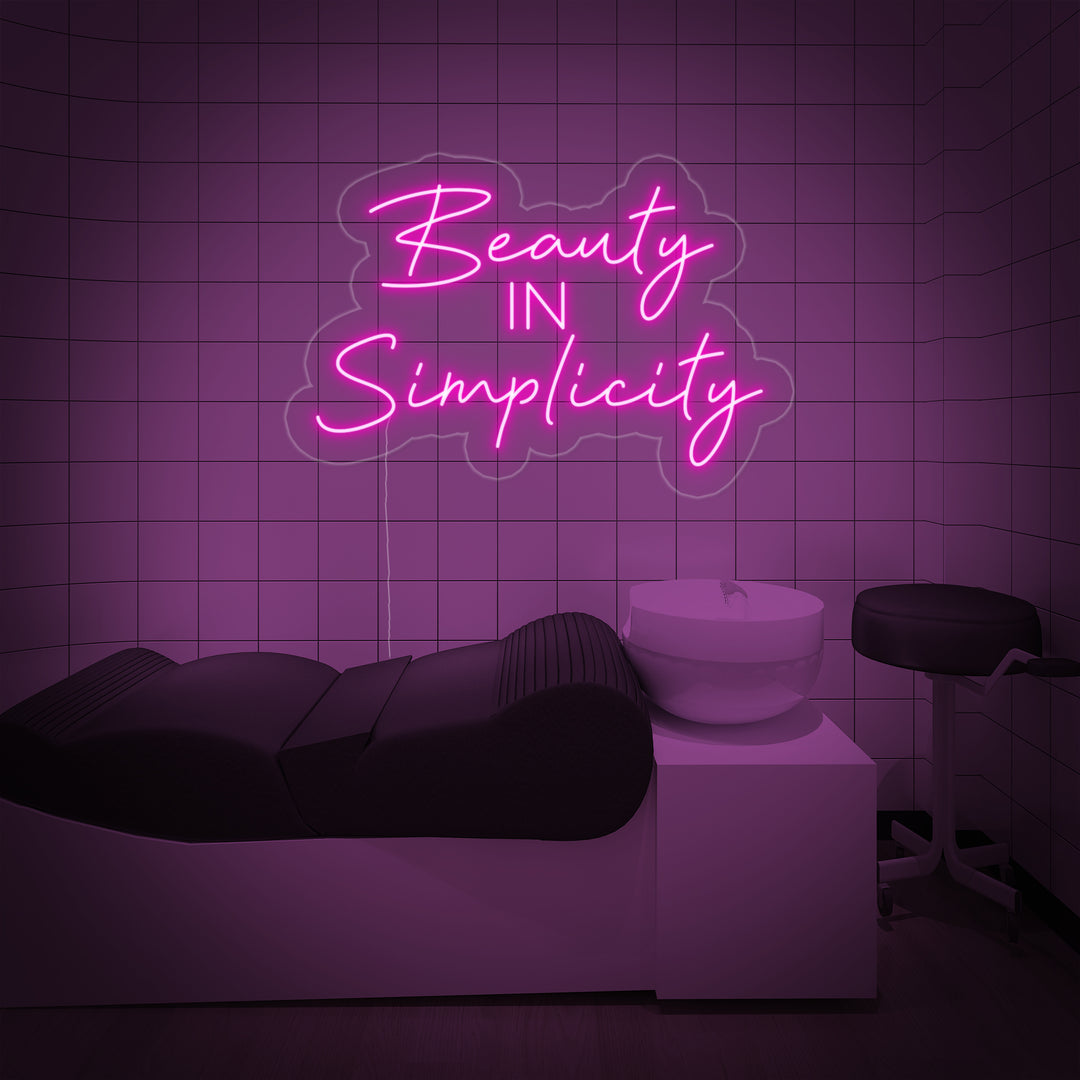 "Beauty In Simplicity" Neonschrift
