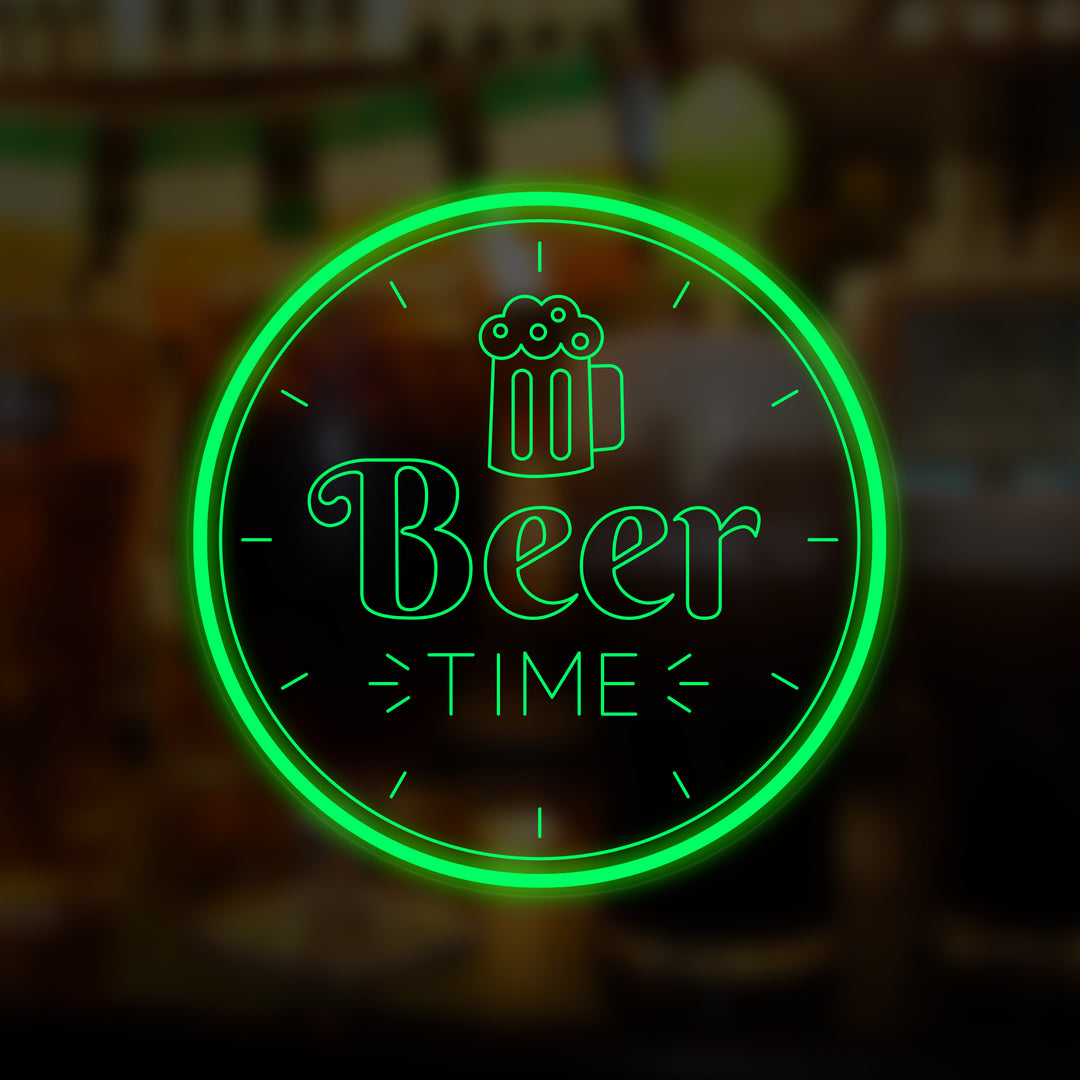 "Beer Time Bar Bier" Mini-Neonschild