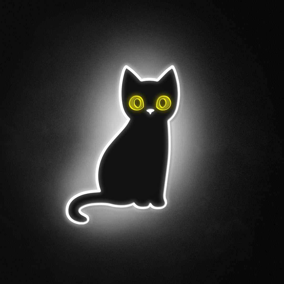 "Schwarze Katze, Halloween -Dekor" Neon Like
