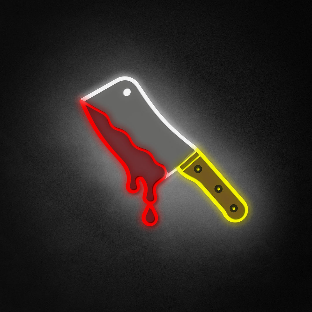 "Halloween Blutiges Messer" Neon Like