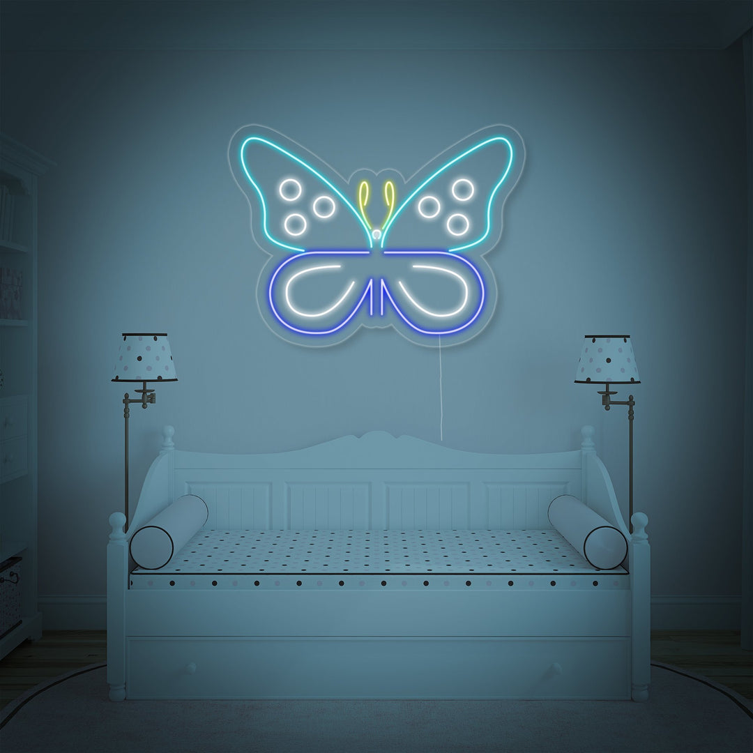 "Blauer Schmetterling" Neonschrift