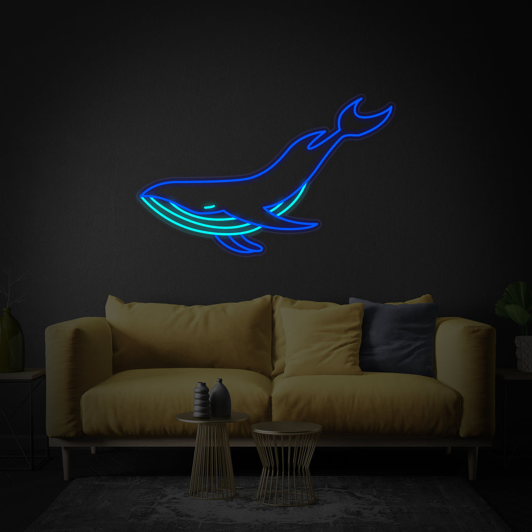 "Blauer Wal" Neonschrift