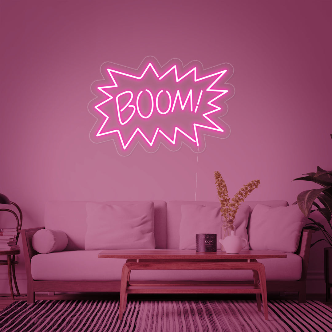 "Boom" Neonschrift