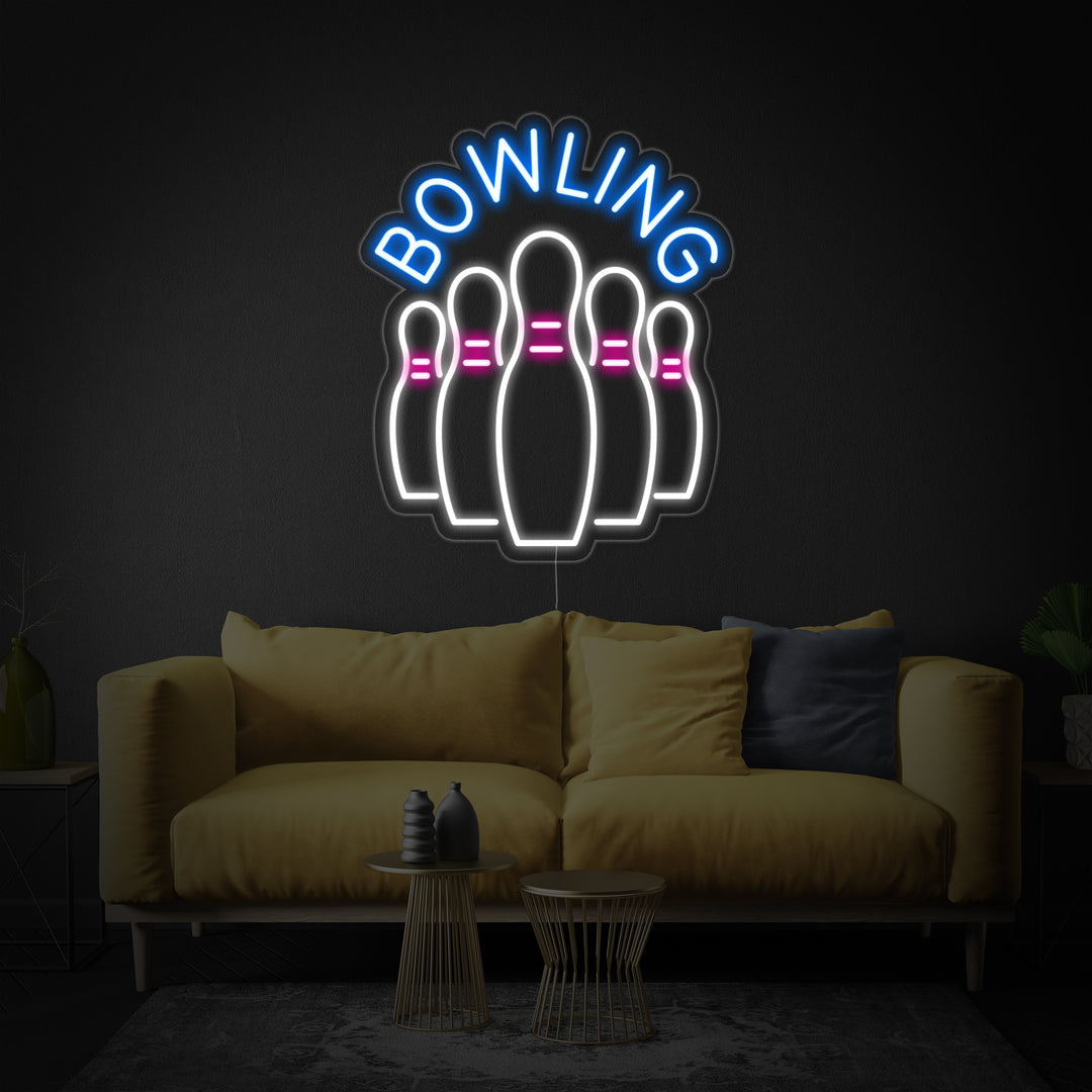 "Bowling, Bowling-Flaschenpins" Neonschrift