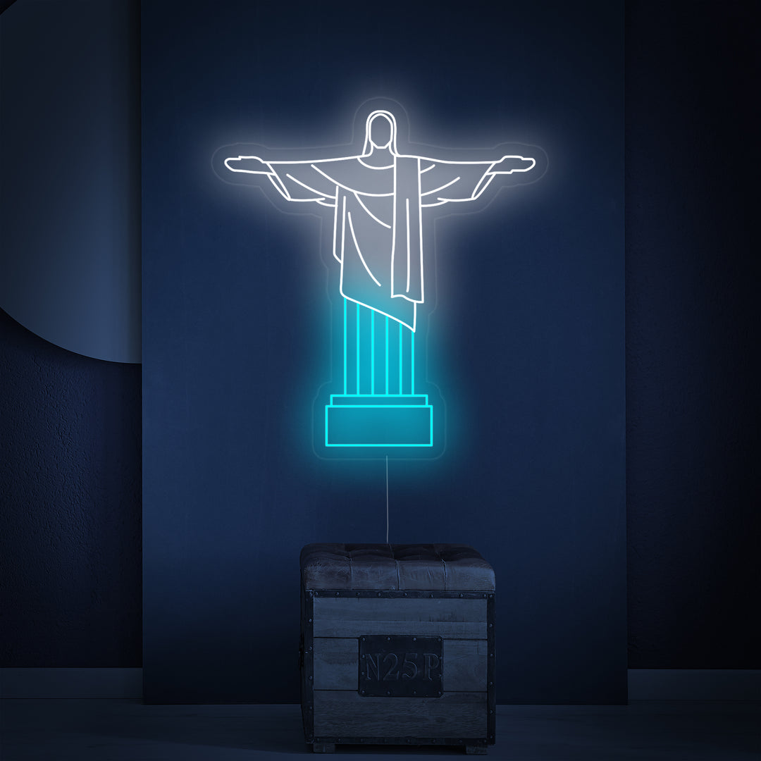 "Christus Der Erlöser In Brasilien" Neonschrift