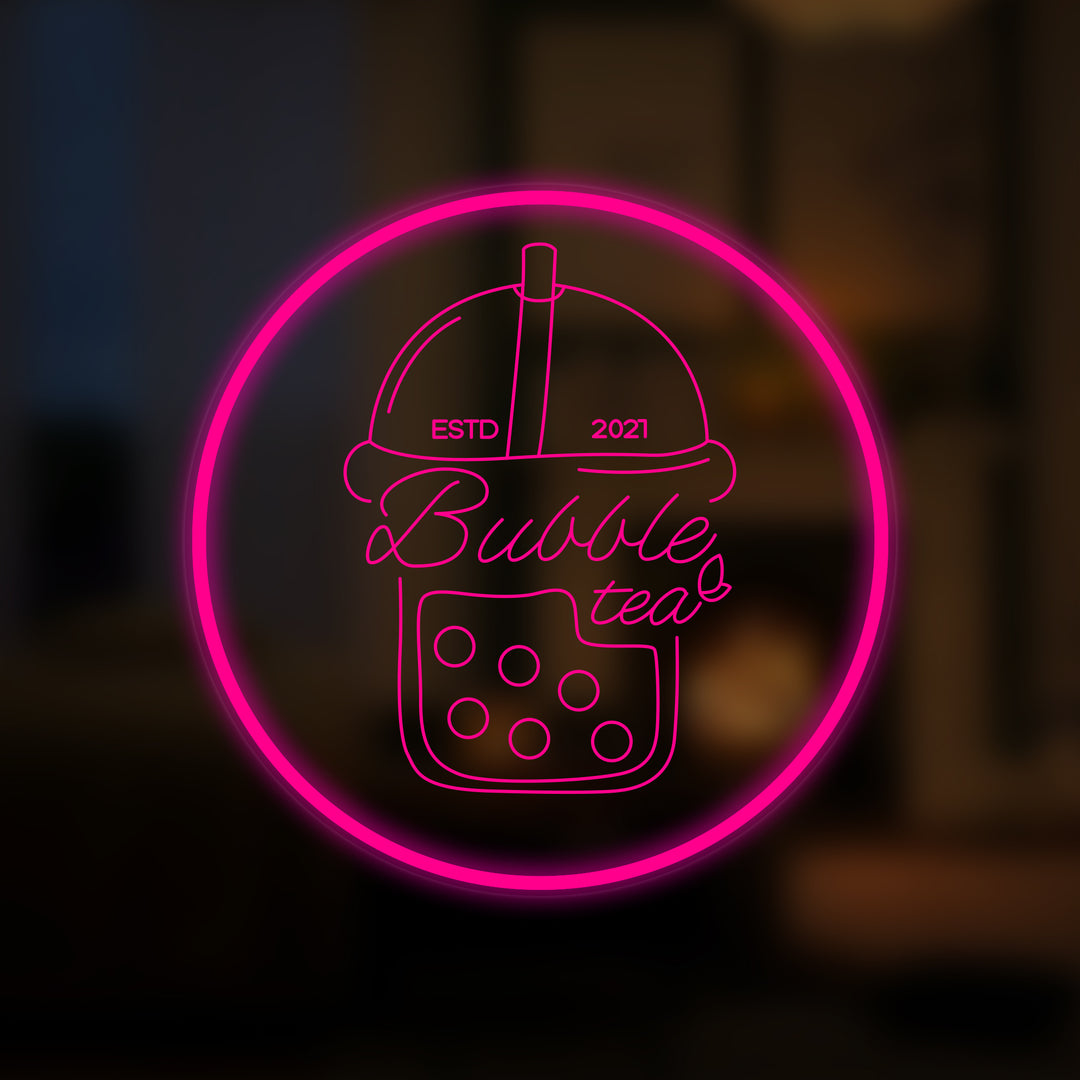"Bubble Tea Becher" Mini-Neonschild