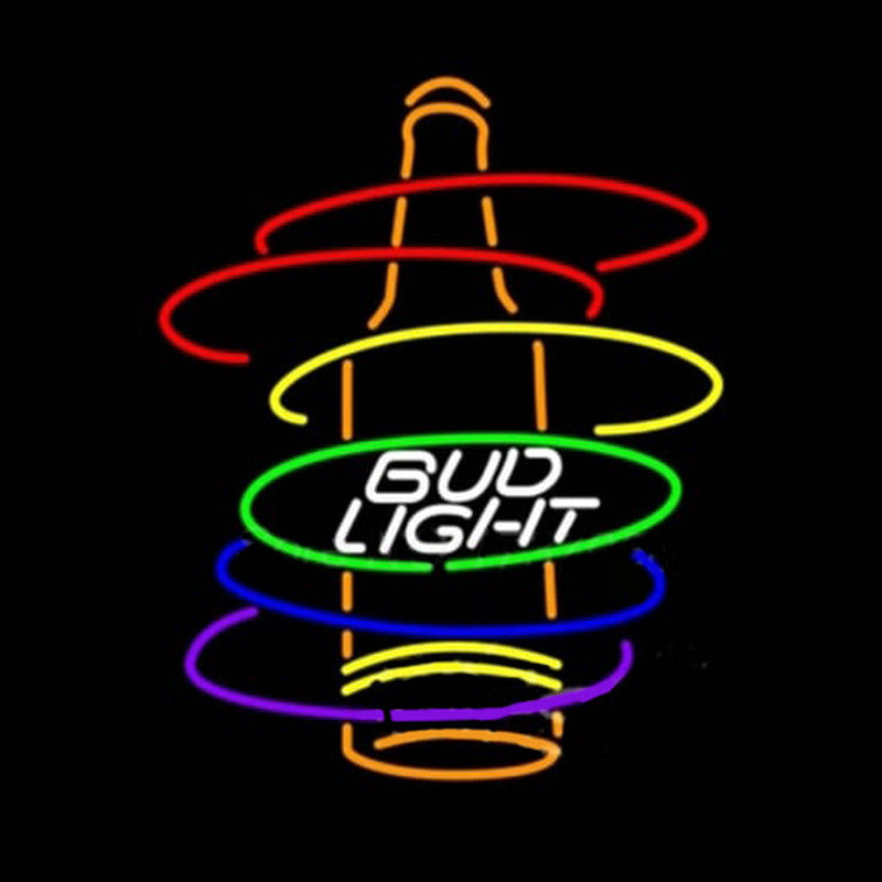 Bud Light Rainbow Bottle Neonschrift