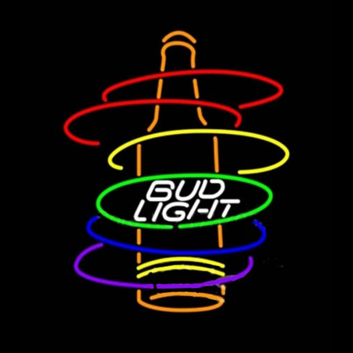 Bud Light Rainbow Bottle Neonschrift