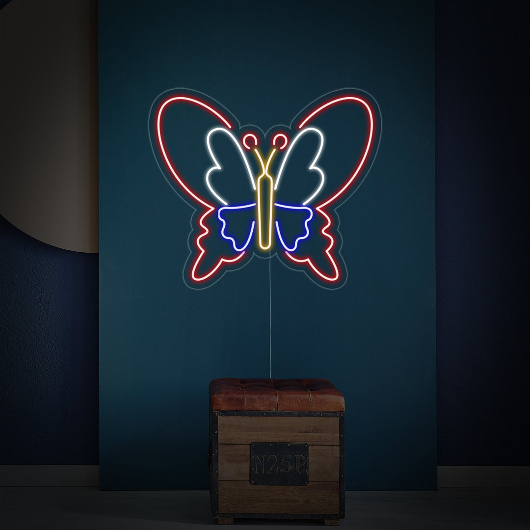 "Schmetterling, Schmetterlingsdeko, Insekten" Neonschrift