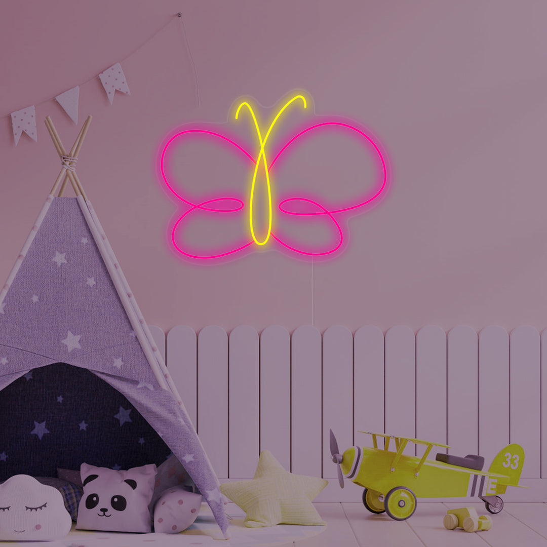 "Schmetterling, Kinderzimmer Dekoration" Neonschrift