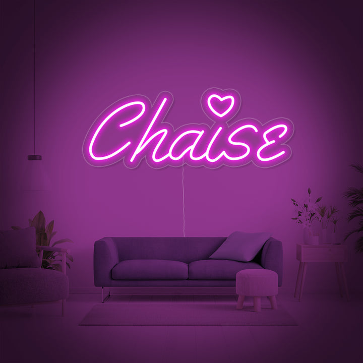 "Chaise" Neonschrift