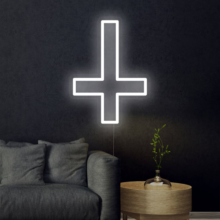 "Christliches St. Peter Kreuz" Neonschrift