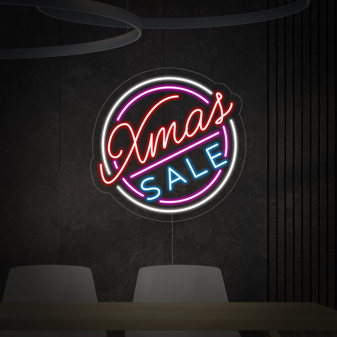 "Xmas Sale" Neonschrift