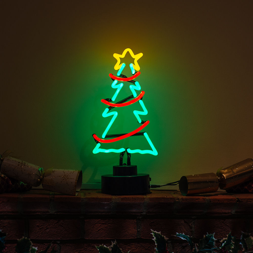 "Weihnachtsbaum Tisch-Neonschild, Glas-Neonschild" Neonschrift