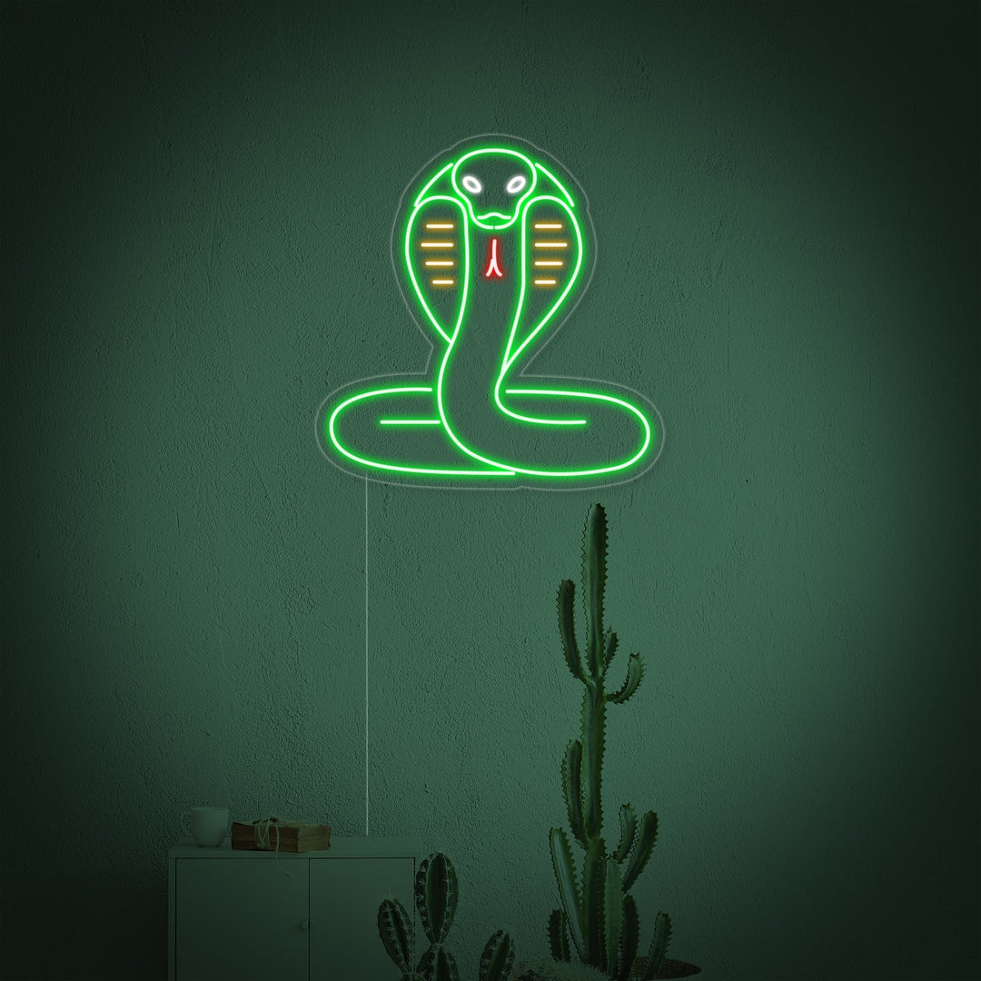 "Kobra-Schlange" Neonschrift