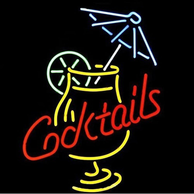 "Cocktails, Martini, Regenschirm, Tasse" Neonschrift