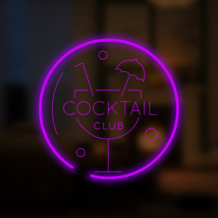 "Cocktail Club, Cocktail" Mini Neonschrift