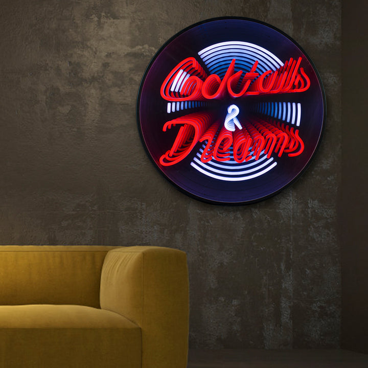 "Cocktails Dreams" 3D Unendlichkeits LED Neonschrift