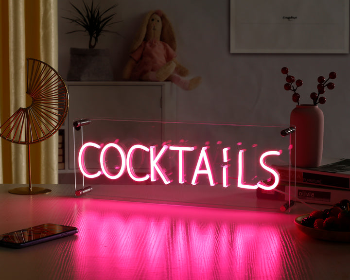 "Cocktails" Schreibtisch LED Neonschrift