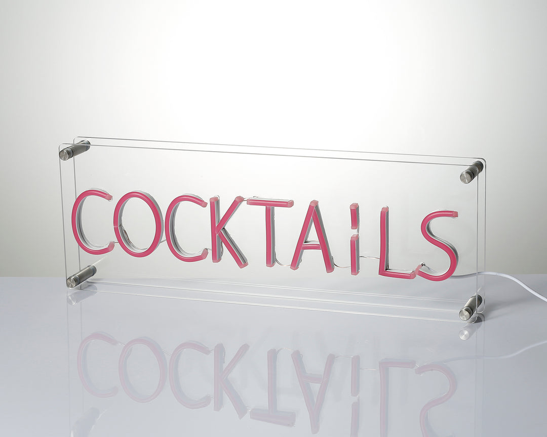 "Cocktails" Schreibtisch LED Neonschrift
