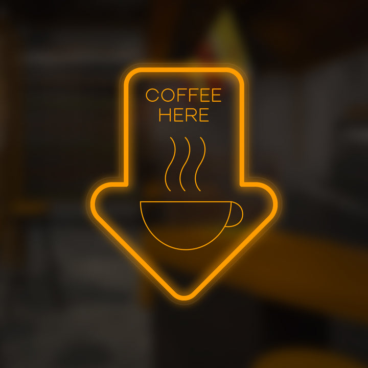 "Café Coffee Here" Mini-Neonschild