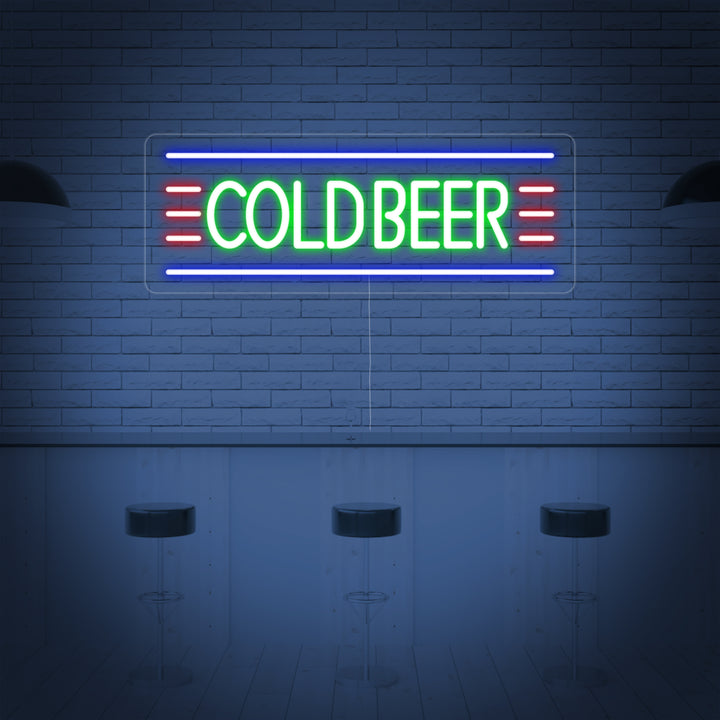 "Cold Beer" Neonschrift