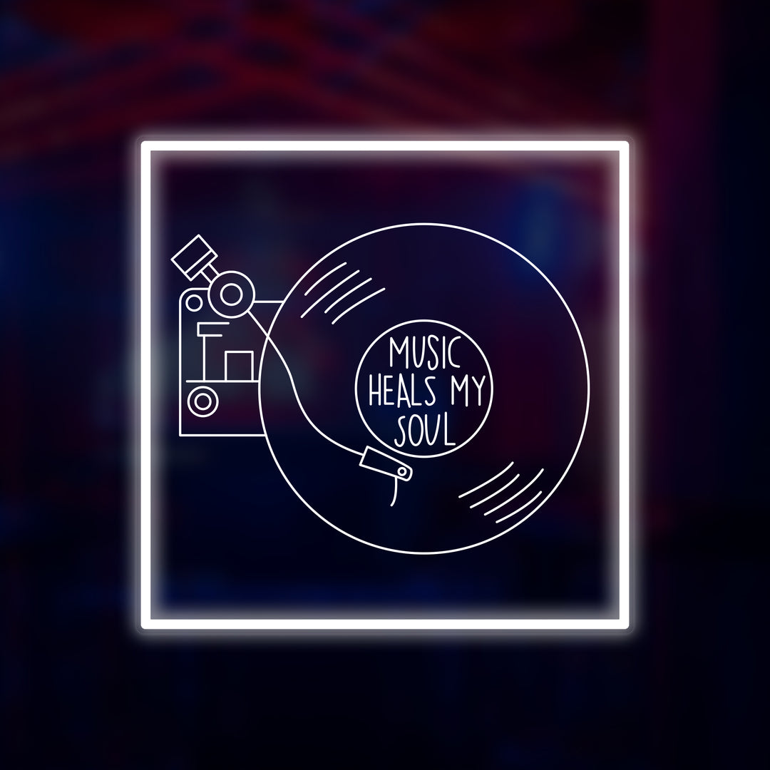"Music Heals My Soul" Mini-Neonschild