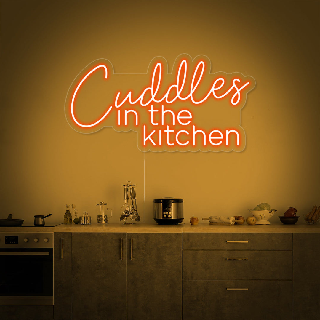 "Cuddles in the Kitchen" Neonschrift