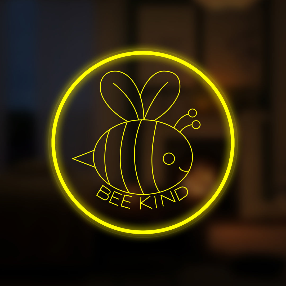 "Cute Bee Be Kind" Mini-Neonschild