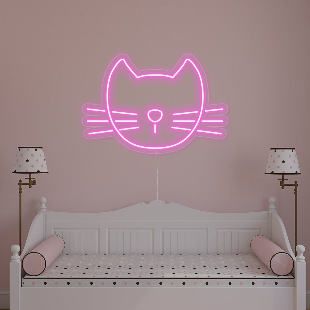 "Süße rosa Katze" Neonschrift