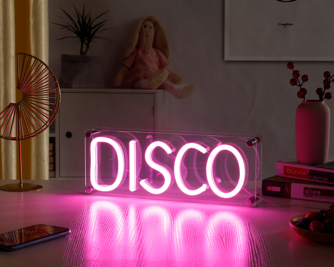 "Disco" Schreibtisch LED Neonschrift