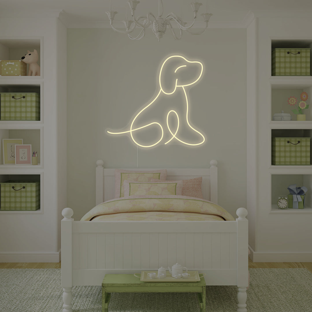 "Hundewelpe, Kinderzimmerdekoration" Neonschrift