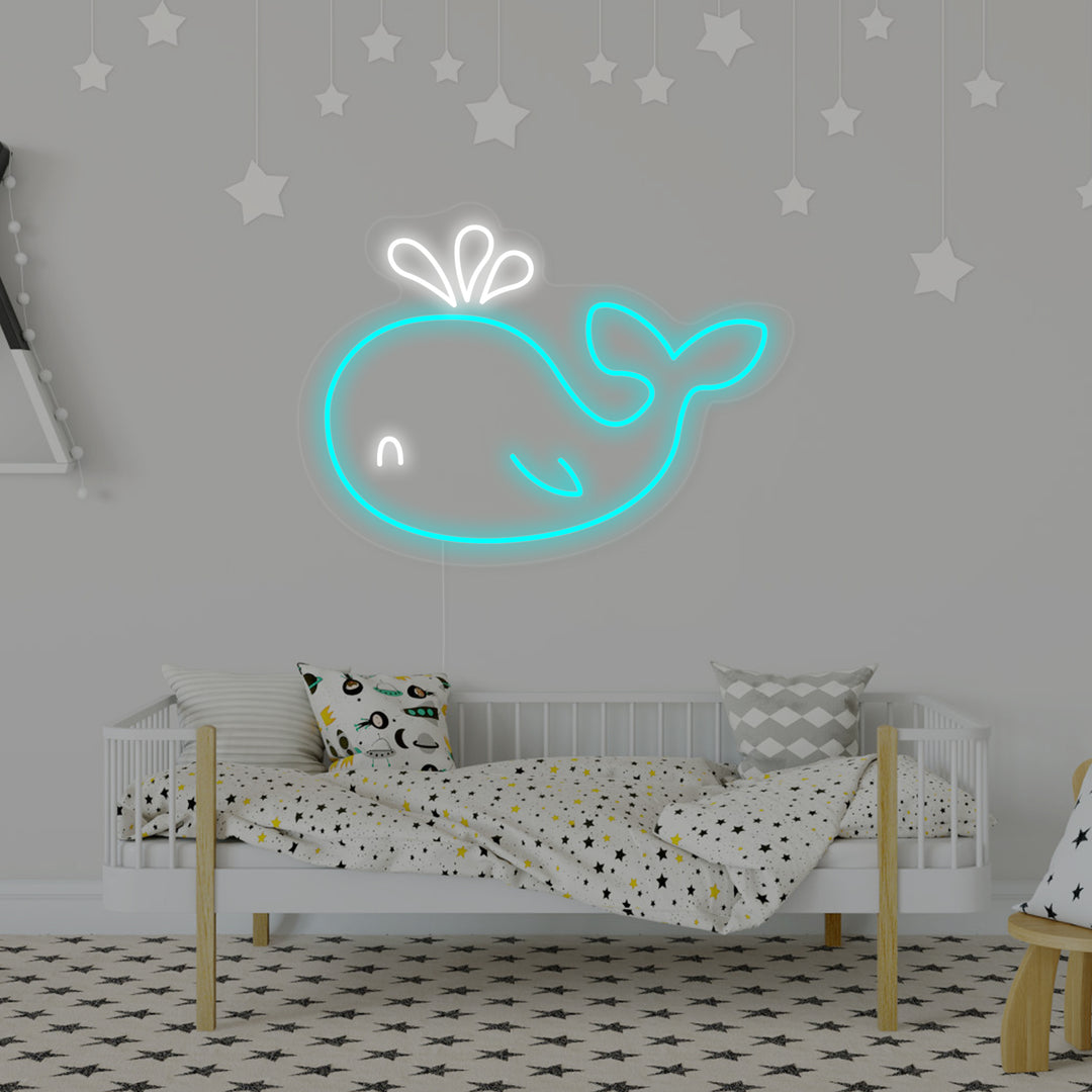 "Delphin, Kinderzimmerdekoration" Neonschrift