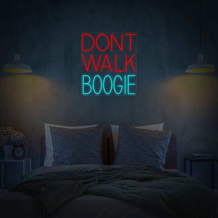 "Dont Walk Boogie Vinylmusik" Neonschrift