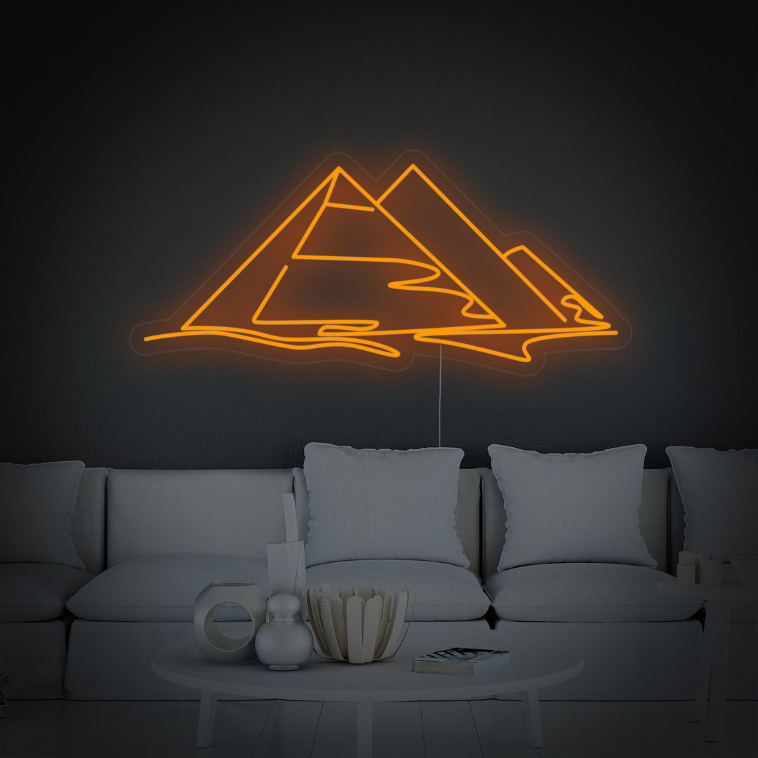 "Ägyptische Pyramiden" Neonschrift