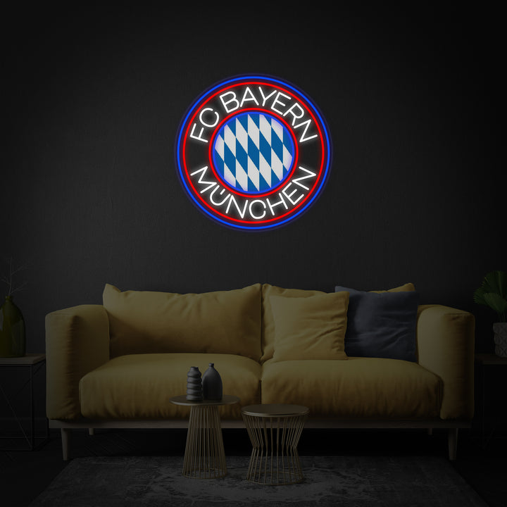 "FCBM Fußball" Neonschrift