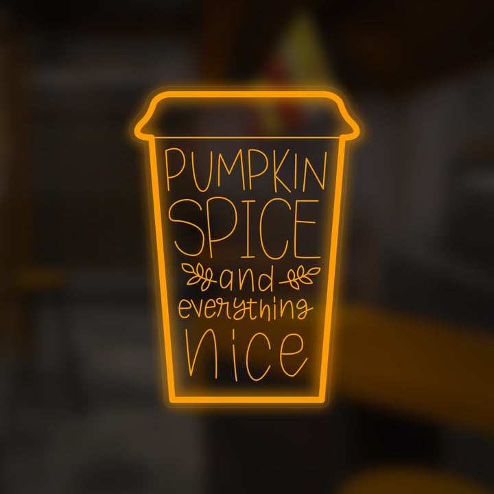 "Pumpkin Spice And Everything Nice" Mini-Neonschild