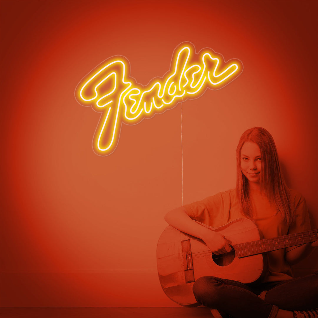 "Fender" Neonschrift