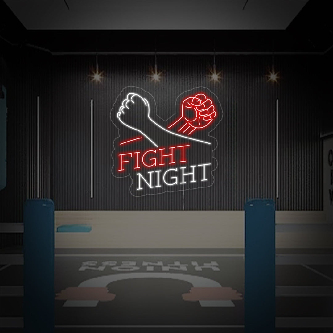 "Fight Night" Neonschrift