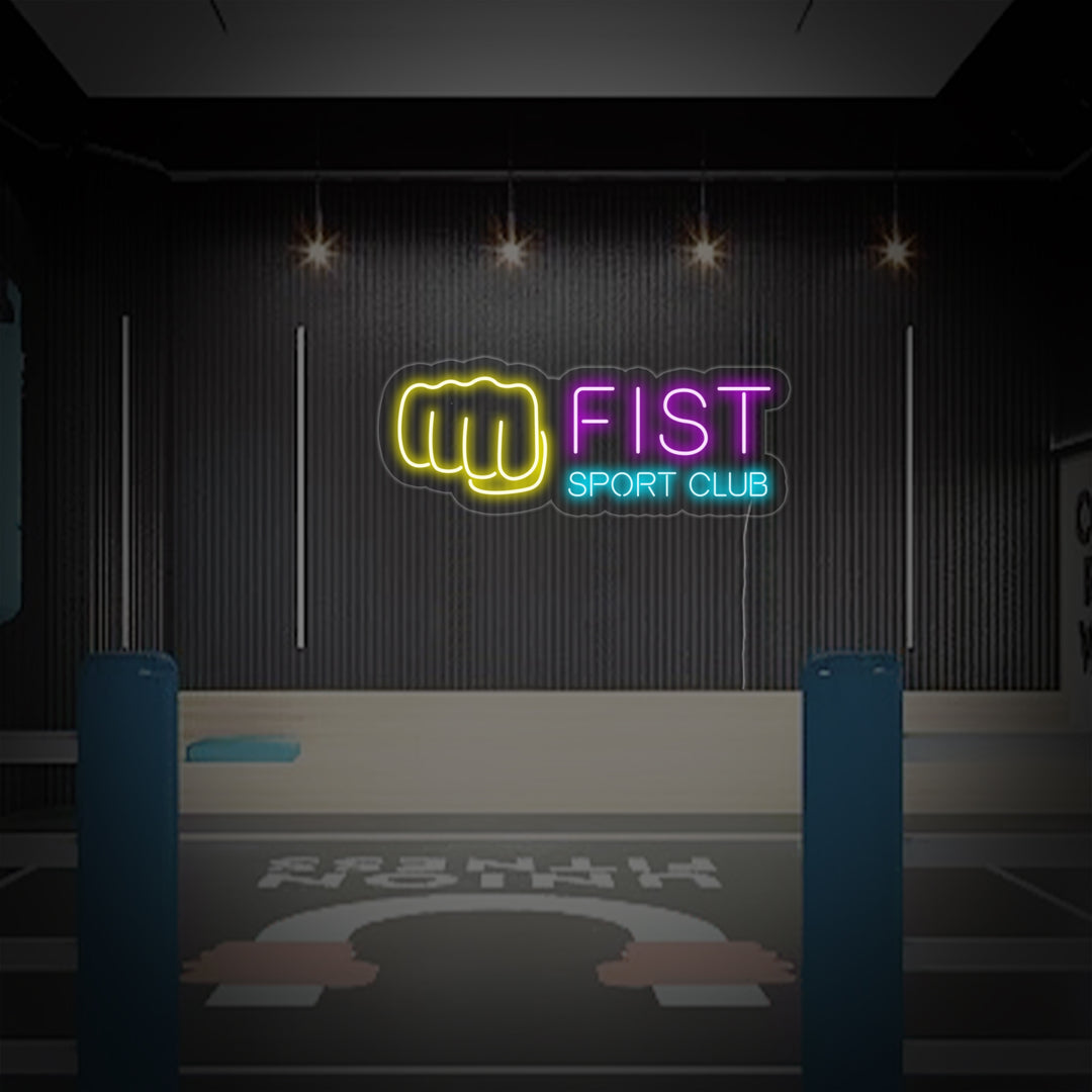 "Kampfclub, Fist Sport Club" Neonschrift
