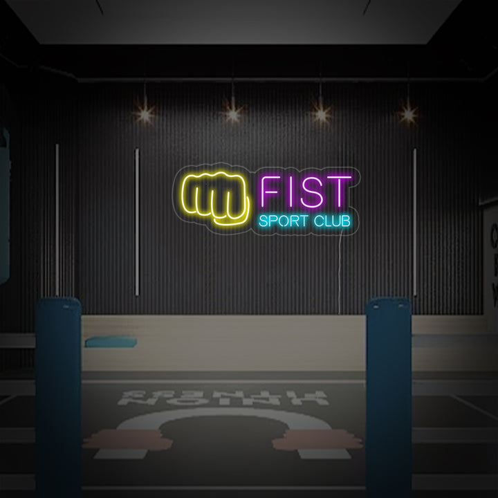 "Kampfclub, Fist Sport Club" Neonschrift