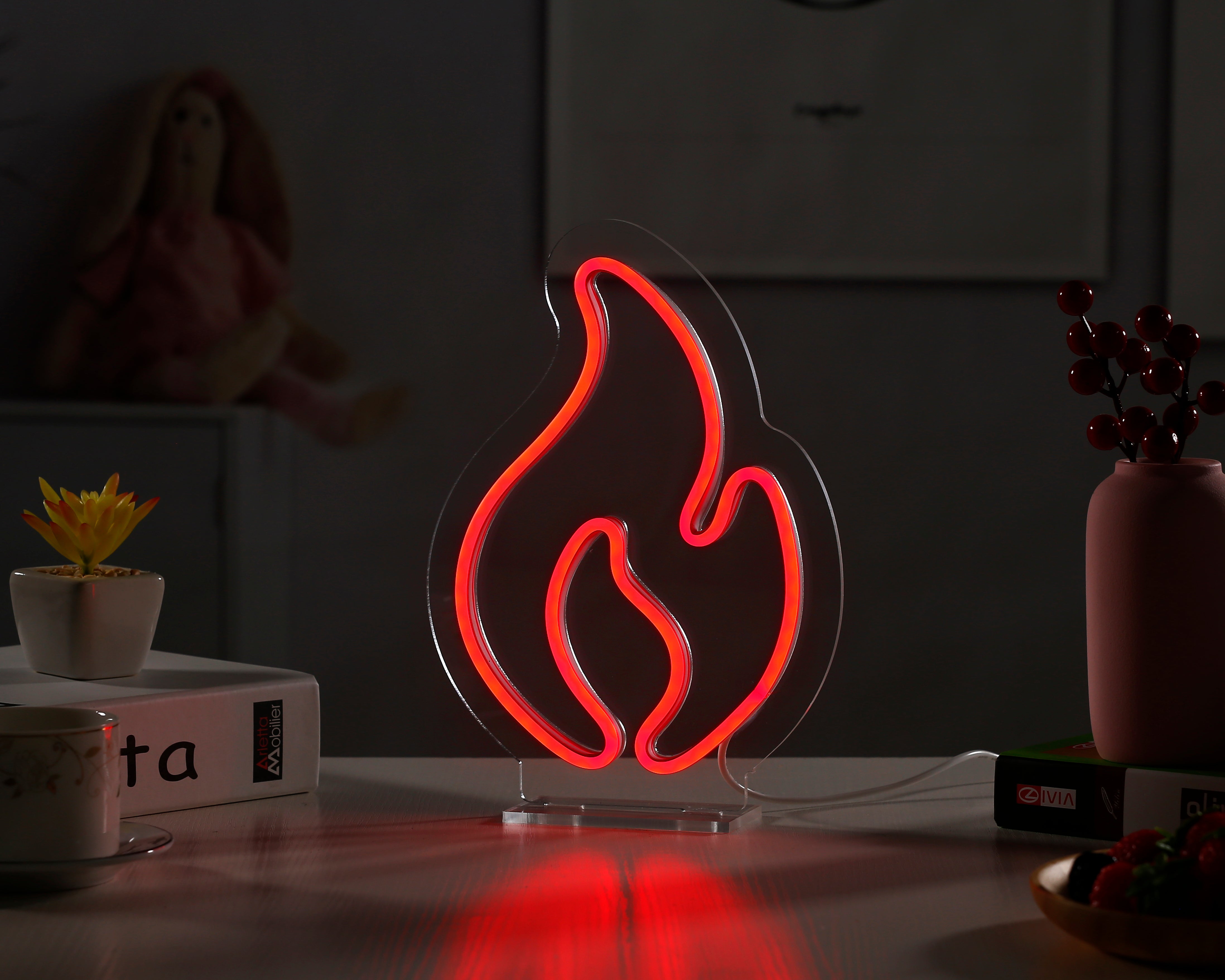 "Feuer" Desk LED Neonschrift