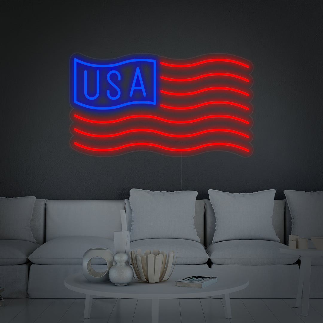"Flagge Von Amerika" Neonschrift