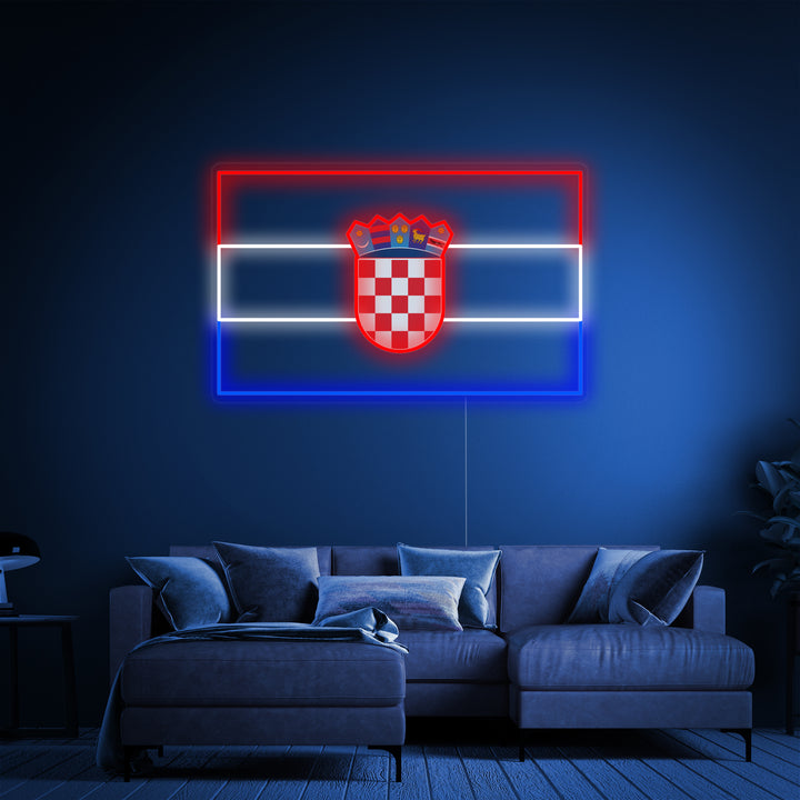 "Flagge Von Kroatien" Neonschrift